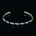 Black Enamel Geometric Swirl Gold plated Bangle Open Adjustable Bracelet Vintage Style Inspired | WA-114 Clearance Pricing - DLUXCA