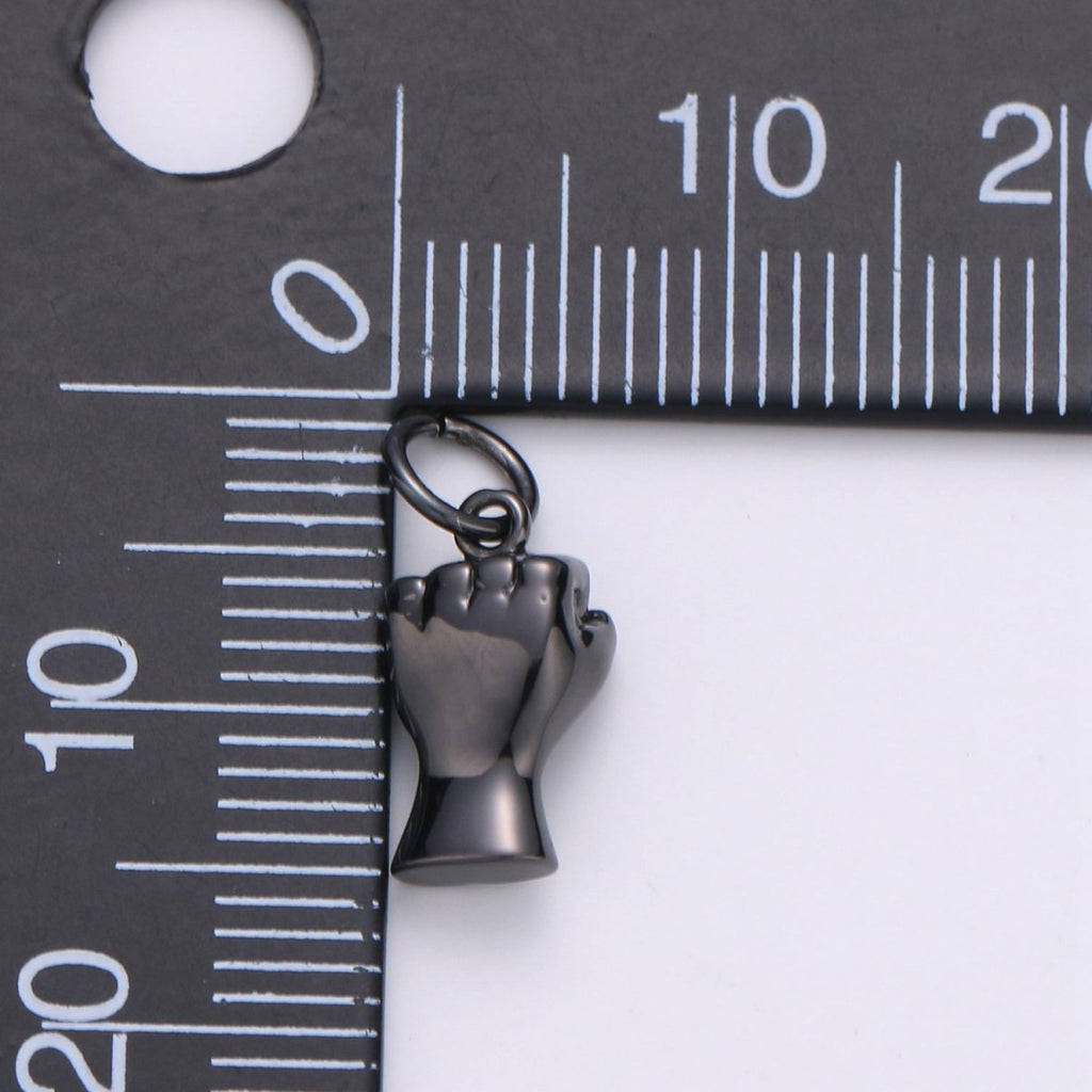 Black Hand Sign Fist Punch Charm BLM Black Lives Matter Gold plated Pendant Jewelry D-484 - DLUXCA