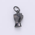 Black Hand Sign Fist Punch Charm BLM Black Lives Matter Gold plated Pendant Jewelry D-484 - DLUXCA