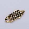Black Micro Paved CZ Gold Safety Lock Box Buckle Clasps Closure Jewelry Supply | K-002 - DLUXCA