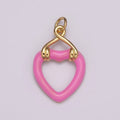 Black Open Heart Charms Enamel Colorful Hearts Black White Pink Green on Gold plated for Bracelet Earring Necklace Charm E-697-E-700