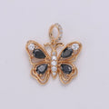 Black Rose Gold Butterfly Gold plated Pendants J-106 - DLUXCA