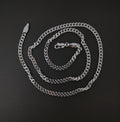 BLOWOUT 17.7 inch Curb Chain Necklace, White Gold plated Finished Necklace For Jewelry Making, 3.5mm Width Curb Necklace w/Lobster Clasps | CN-624 Clearance Pricing - DLUXCA