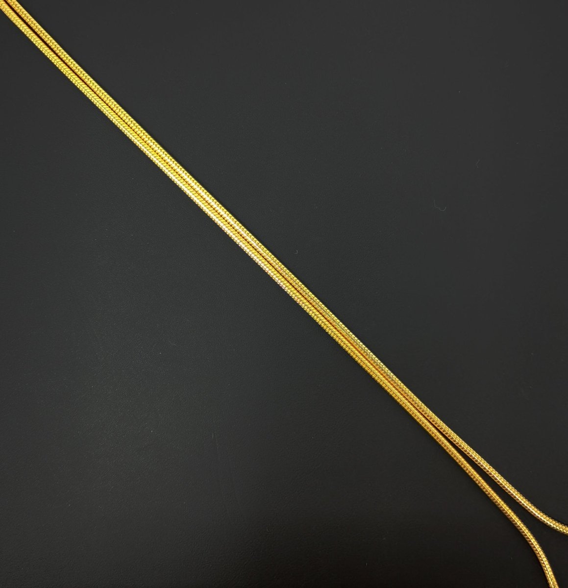 BLOWOUT 18 inch Ready To Use 24K Gold plated 1mm Cocoon Snake Spring Ring Necklace | CN-461 Clearance Pricing - DLUXCA