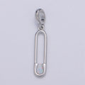 Blue and White Opal White Safety Pin Pendant, Teardrop Opal Charm for Bracelet Earring Necklace H-598 H-599