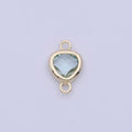 Blue Aqua Triangle Cubic Zirconia Link Connector Jewelry Making Supply G-550 - DLUXCA