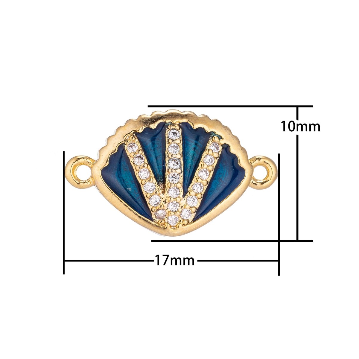 Blue Gold plated Shell Connector F-043 - DLUXCA
