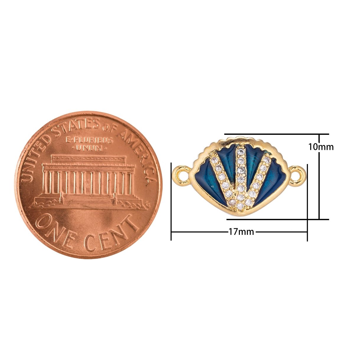 Blue Gold plated Shell Connector F-043 - DLUXCA