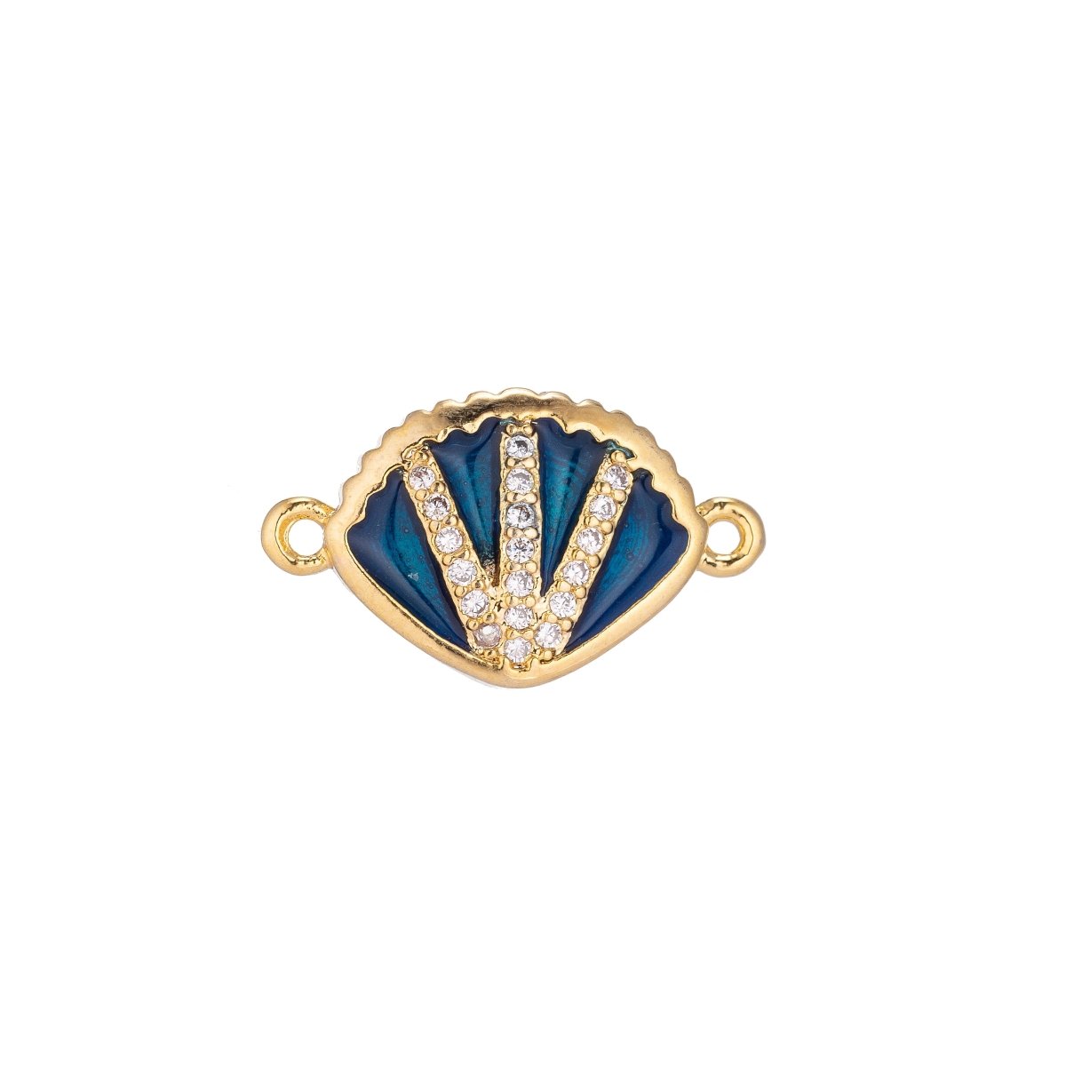Blue Gold plated Shell Connector F-043 - DLUXCA