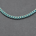 Blue Shimmer Curb Chain On Brass 1.8mm width Gold Teal Enamel Unfinished chain for Bracelet Necklace Component Chain | ROLL-443 Clearance Pricing - DLUXCA
