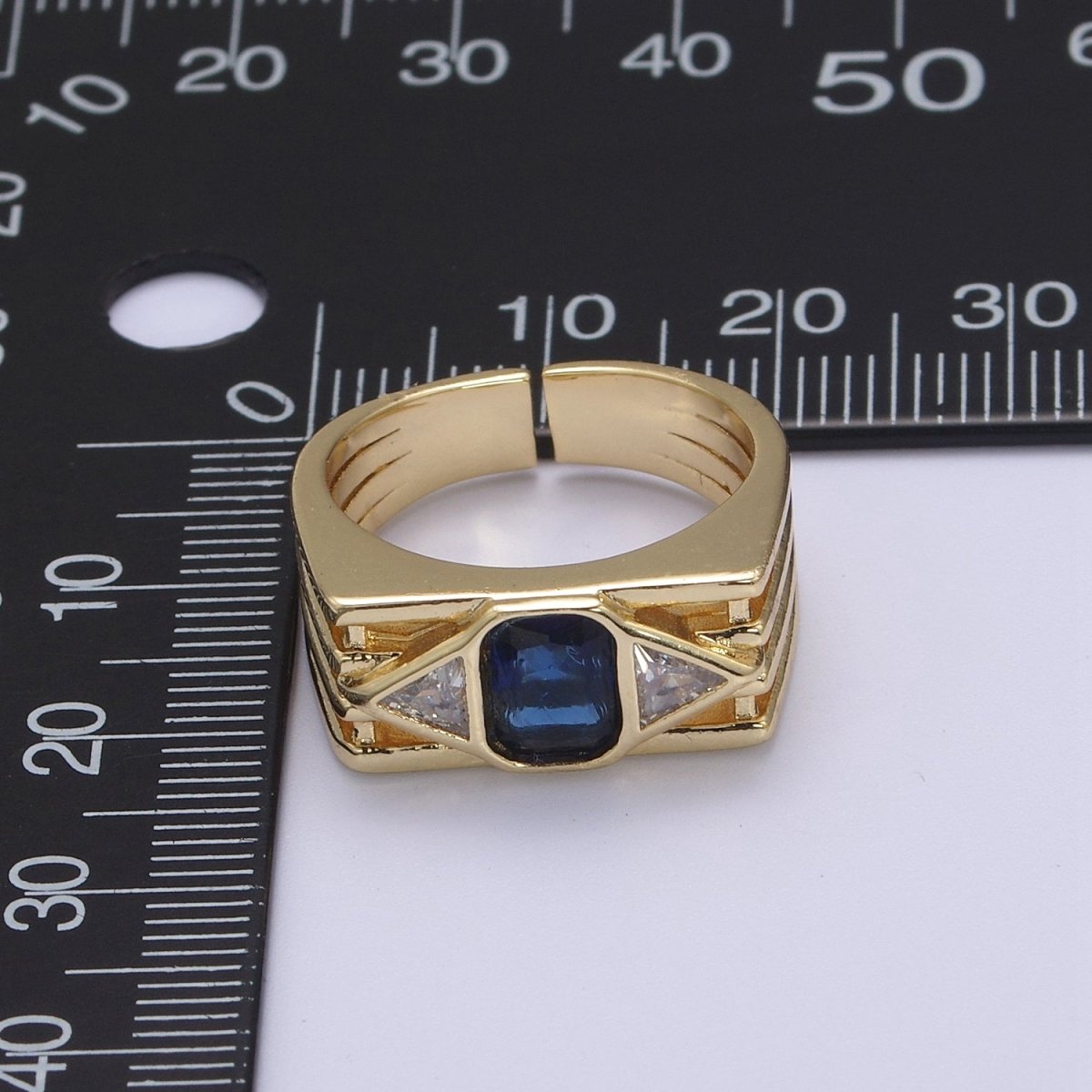 Bold Chunky Cocktail Ring Birthstone CZ Ring Open Adjustable U-079~U-082 U-215 U-216