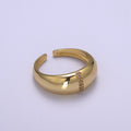 Bold Dome Ring, Adjustable Gold Ring, Chunky Ring, Stackable Ring for Statement Jewelry Birthday Gift Idea for Her woman ring Sz 7.5 S-181 - DLUXCA