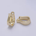 Bold Horseshoe Hoops, Lightweight Gold Oval Hoops, Minimalist Oval Hoops, Simple Gold Oval Hoops, Gold Geometrical Hoops Gold plated T-291 - DLUXCA