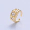 Bold Signet Ring Tear Drop CZ Stone For Statement Jewelry O-2201 - DLUXCA
