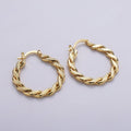 Bold Twisted Hoops in Gold • Minimalist Earrings • Modern Thick Hoops • Perfect Gift for Her Statement Hoops Earring in Vermeil 30mm Hoops Q-237 - DLUXCA