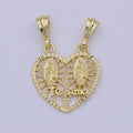 Breakable Te amo heart Lady of Guadalupe Pendant Heart Religious Catholic Jewelry I-141 - DLUXCA