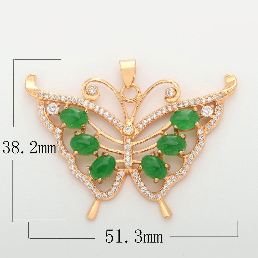 Butterfly Jade Charm 18k Gold Filed Mariposa Medallion Charm Monarch Butterfly Pendant for Statement Jewelry Supply AH-337~AH-339