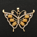 Butterfly Jade Charm 18k Gold Filed Mariposa Medallion Charm Monarch Butterfly Pendant for Statement Jewelry Supply AH-337~AH-339