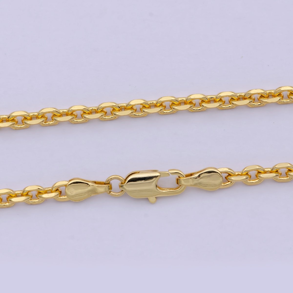 Cable Chain necklace, 24k gold plated chain Dainty gold plated chain, minimalist necklace 17.7 inch chain | WA-809 Clearance Pricing - DLUXCA