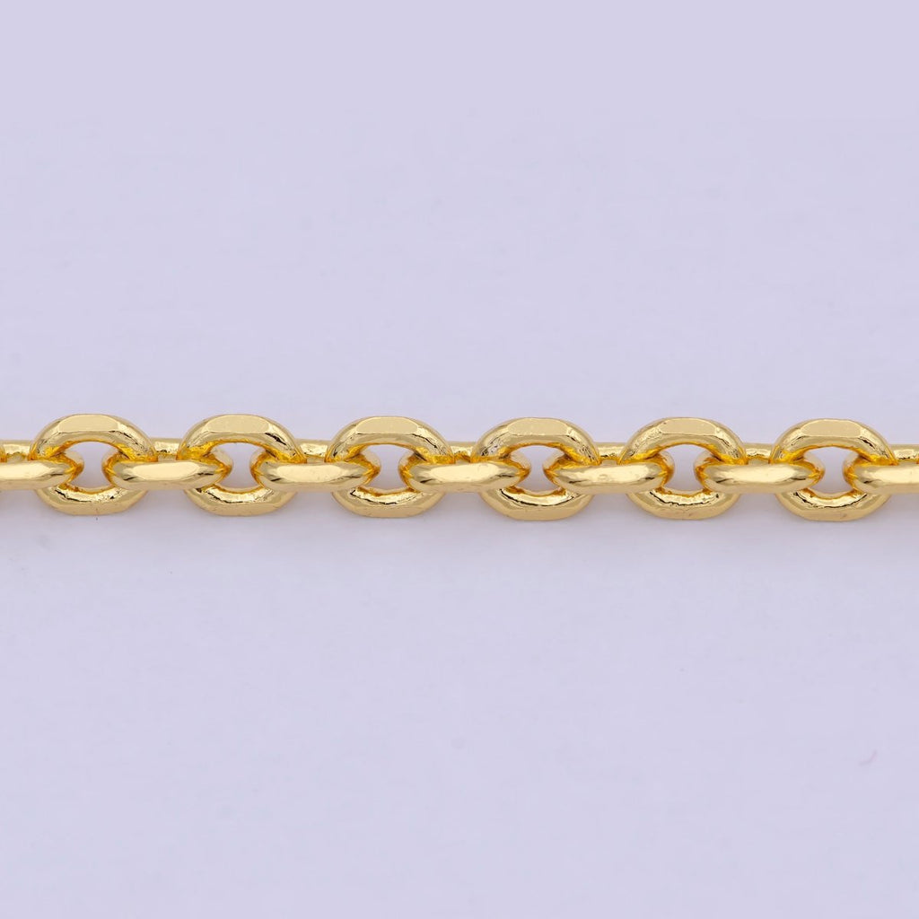 Cable Chain necklace, 24k gold plated chain Dainty gold plated chain, minimalist necklace 17.7 inch chain | WA-809 Clearance Pricing - DLUXCA