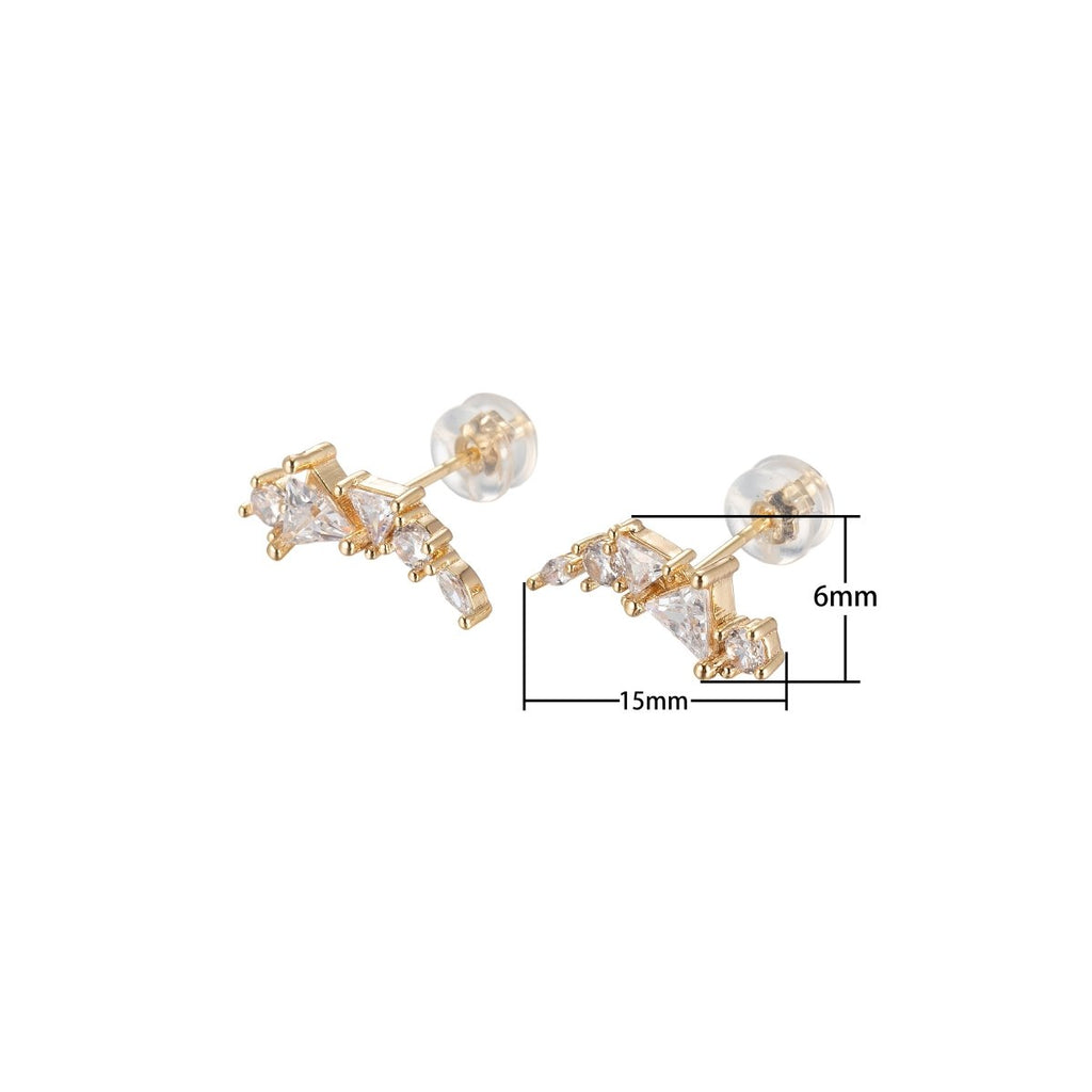 Cartilage earring Minimalist earrings, tiny stud earrings, ear jacket, gold stud earrings, delicate stud earring P-203 - DLUXCA