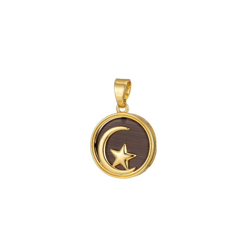Celestial Pendant Crescent Moon Star Dainty Charm J-301~J-305