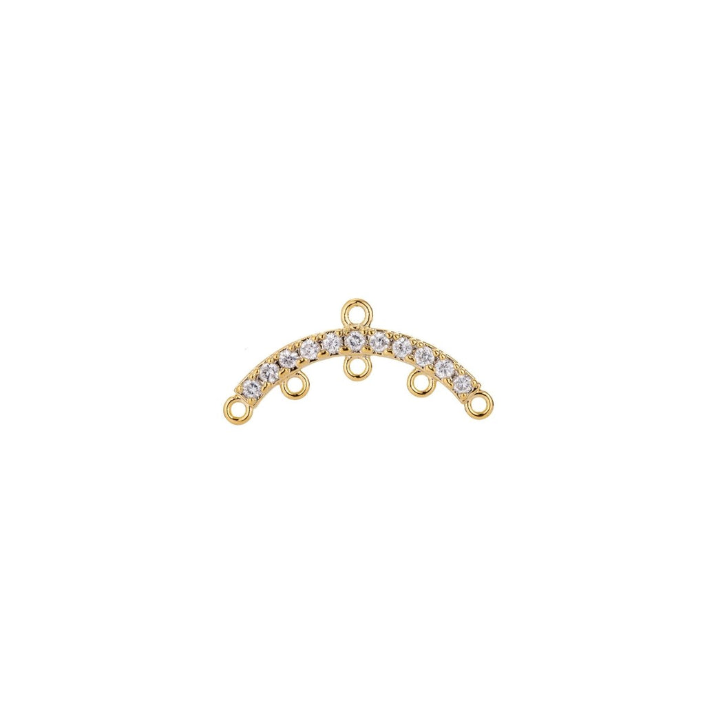 Chandelier Earring Components Chandelier Earring Findings in Gold plated with 5 Dangle Holes for Charms Tassel Hypoallergenic L-569 Z-398 - DLUXCA