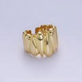 Chunky 14K Gold plated Upside Down Tear Drop Ring in gold and silver | O1272 1273 - DLUXCA