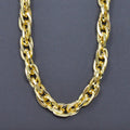 Chunky Bold Cable Chain 24K Gold plated by Yard Statement Oval Link Chain, Yellow Gold Thick Rope for Handmade Jewelry | ROLL-453 Clearance Pricing - DLUXCA