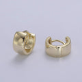 Chunky cartilage earrings in 14k Gold plated Thick conch piercing • Wide single gold upper lobe cartilage piercing V-156 - DLUXCA