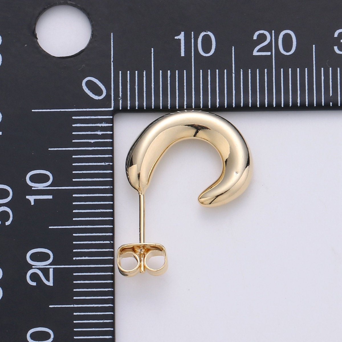 Chunky Gold plated Hoop Earrings, Fat Hoop Earrings, Chubby Hoop Earrings, Gold Hoop Earrings statement earring | K-433 - DLUXCA