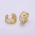 Chunky Hoop Earrings Hypoallergenic 14K Gold plated Bold Hoop Earrings for Women T-207 - DLUXCA
