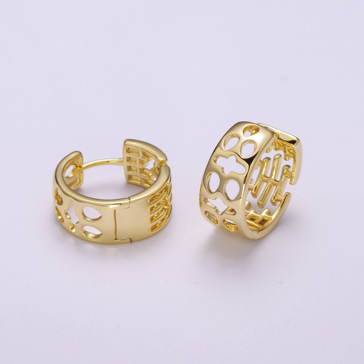 Chunky Hoop Earrings Hypoallergenic 14K Gold plated Bold Hoop Earrings for Women T-207 - DLUXCA