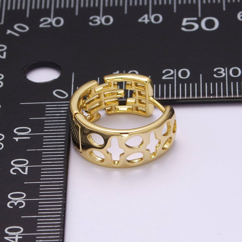 Chunky Hoop Earrings Hypoallergenic 14K Gold plated Bold Hoop Earrings for Women T-207 - DLUXCA