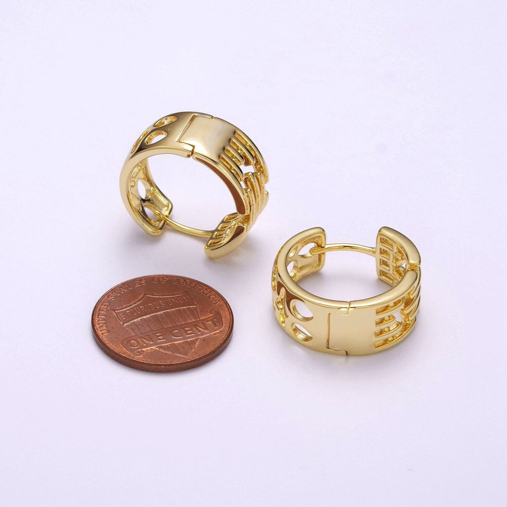 Chunky Hoop Earrings Hypoallergenic 14K Gold plated Bold Hoop Earrings for Women T-207 - DLUXCA