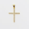 Classic 24K Gold plated Cross Pendant Micro Pave Charm Cz Religious Jewelry Making J-928 - DLUXCA