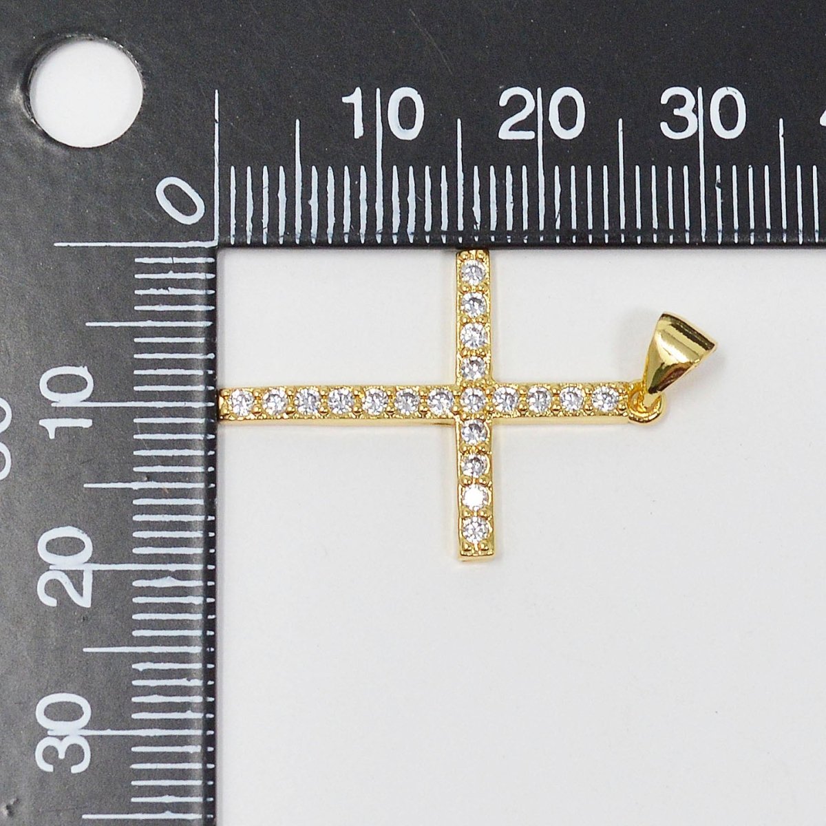 Classic 24K Gold plated Cross Pendant Micro Pave Charm Cz Religious Jewelry Making J-928 - DLUXCA