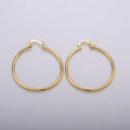 Classic Hoops Gold, 40mm Gold Hoops, Large Gold Hoop Earrings, Hollow Hoop Earrings, Chunky Hoops, Light Hoops for Every Day Wear Q-230 - DLUXCA