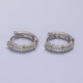 Clear CZ Huggie Hoop Earrings • gold conch hoop • cartilage hoop • Dainty hoop earrings AB1037 - DLUXCA