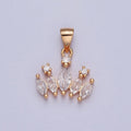 Clear Marquise Cubic Zirconia Pendant, Crown Charm For Jewelry Making X-359 - DLUXCA