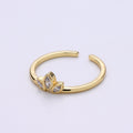 Clear Marquise Ring Cubic Zircon Ring Tiara Ring Dainty Geometric Ring Fashion Jewel Delicate and Fine Ring Stack Ring Minimalist R-133 - DLUXCA