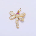 Clear Micro Paved CZ Fuchsia-Eyed Dragonfly Insect Charm | X-111 - DLUXCA