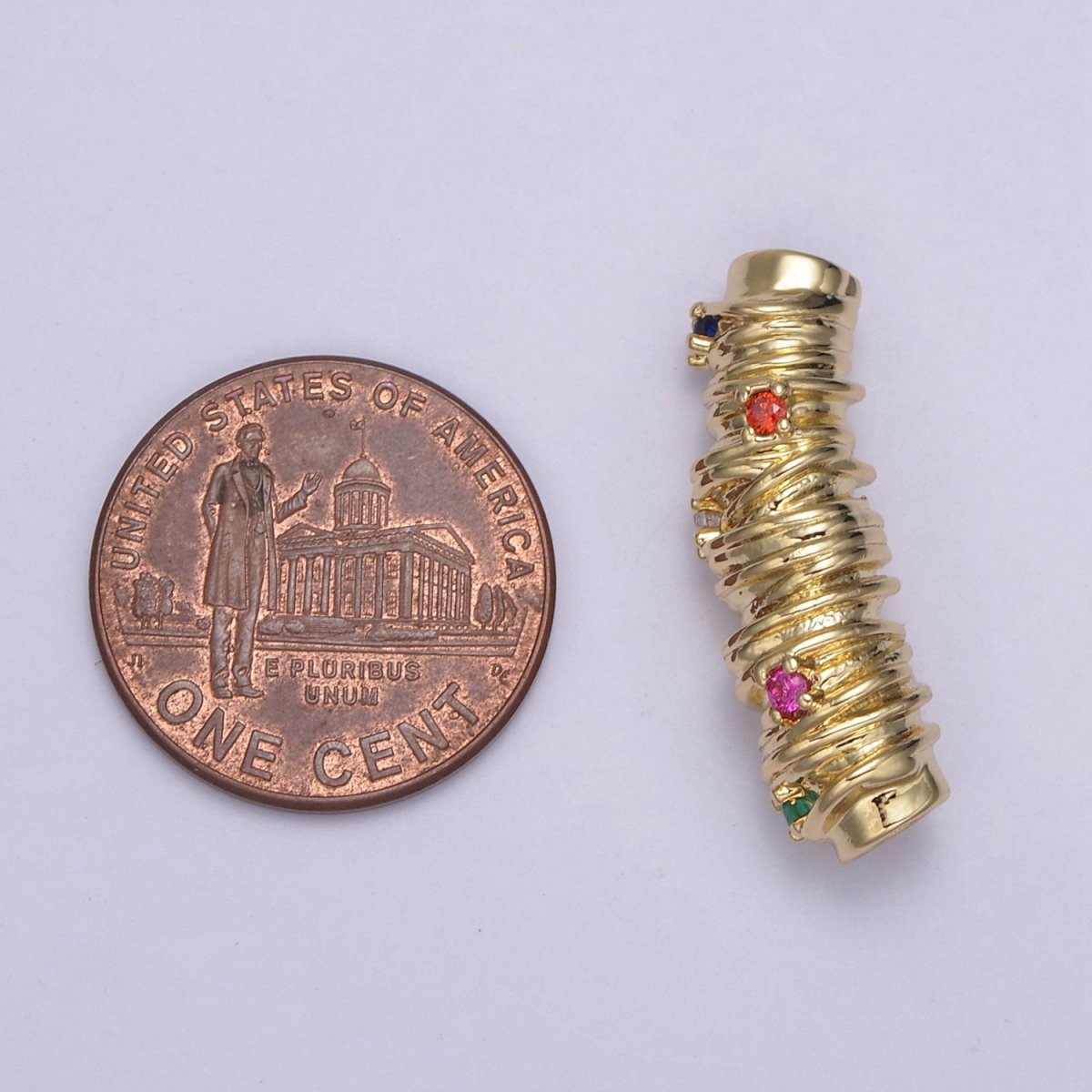 Colorful CZ Gold Tube Micro Pave Spacer Bar Micro Pave Bead Spacer Separator for Bracelet Necklace Supply | B-080 B-161 - DLUXCA