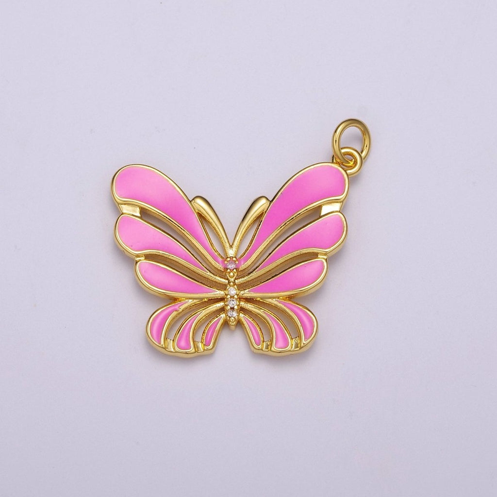 Colorful Enamel Butterfly Charm Necklace Bracelet Earring Pendant Gold plated Mariposa Charm M-801 M-802 M-803