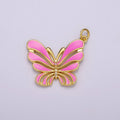 Colorful Enamel Butterfly Charm Necklace Bracelet Earring Pendant Gold plated Mariposa Charm M-801 M-802 M-803