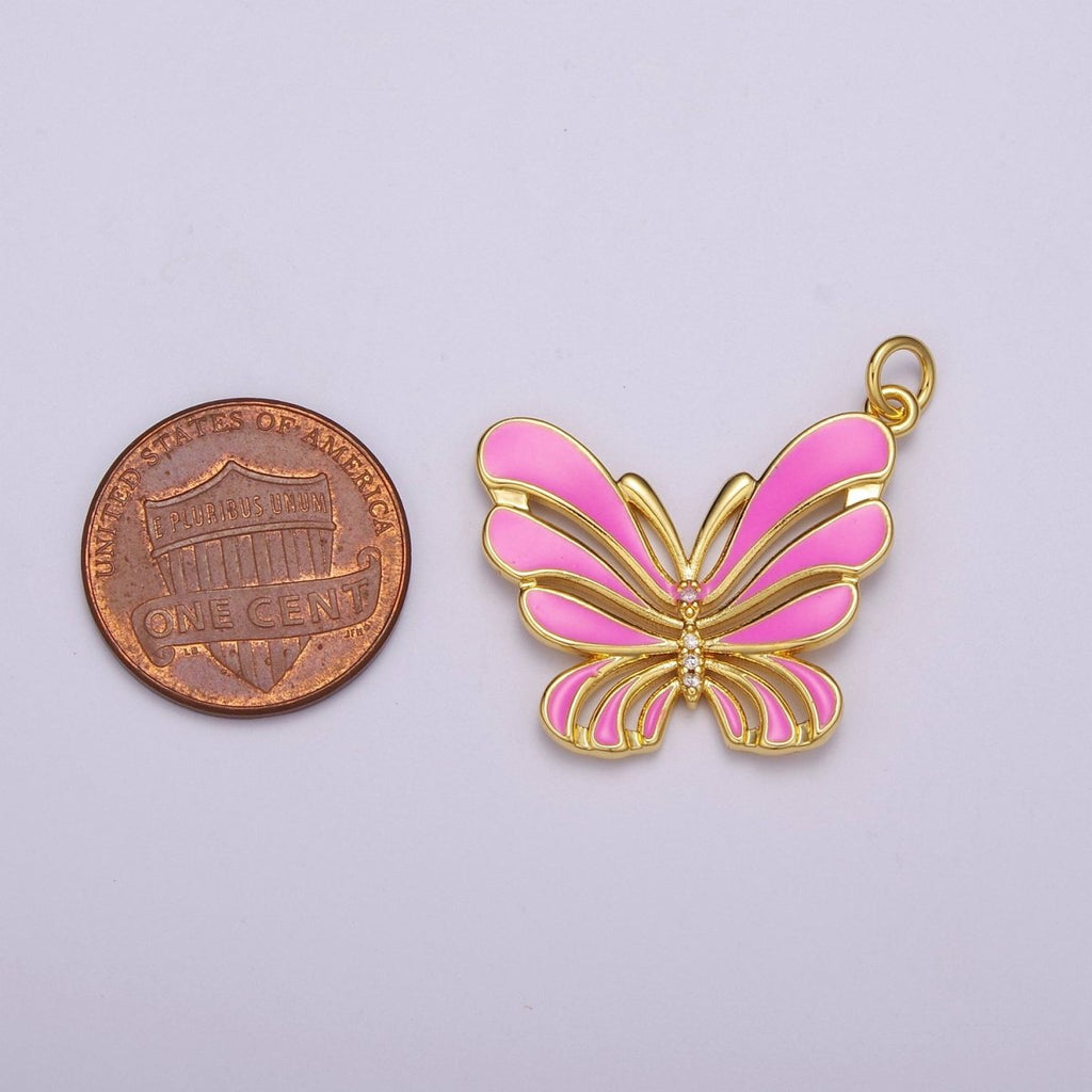 Colorful Enamel Butterfly Charm Necklace Bracelet Earring Pendant Gold plated Mariposa Charm M-801 M-802 M-803