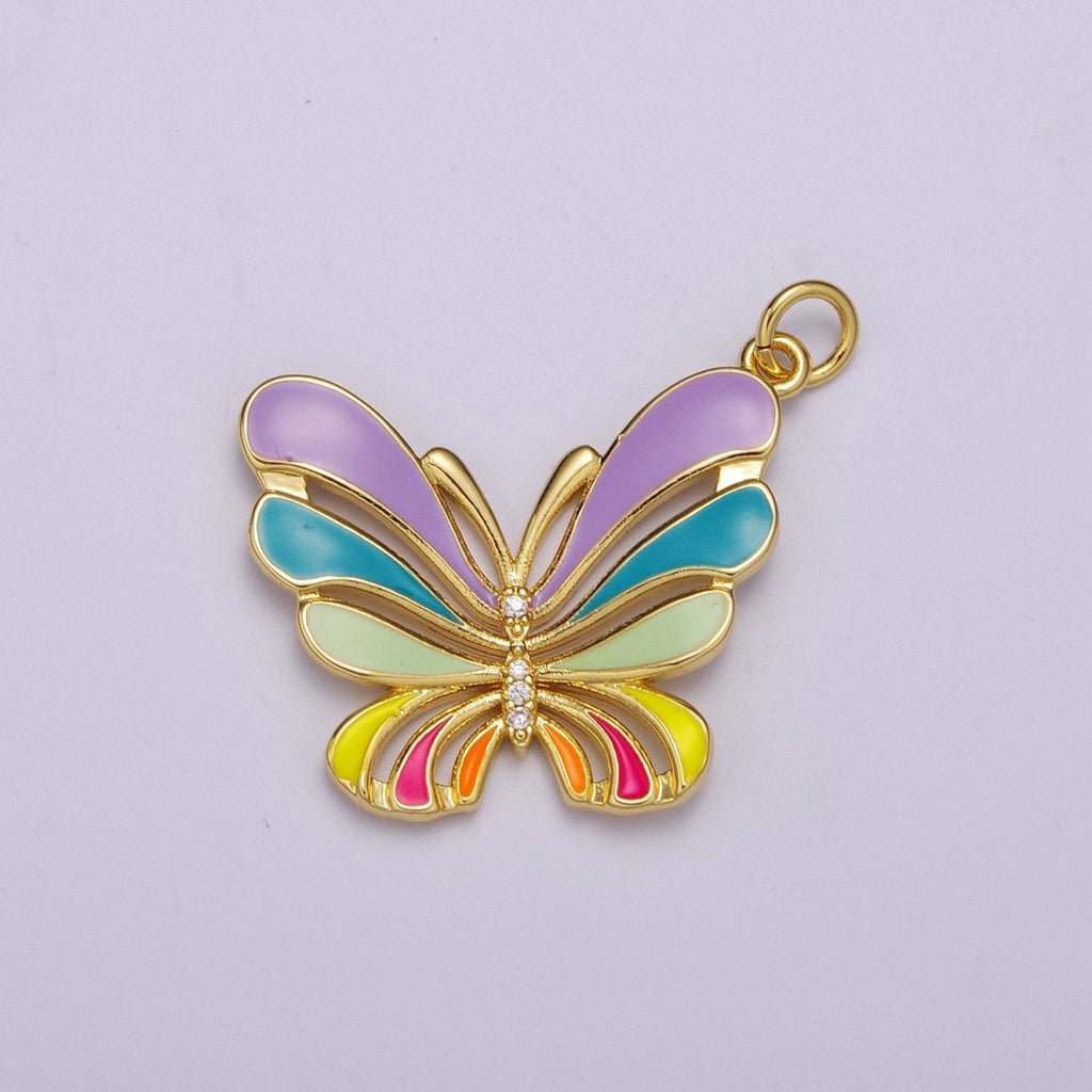 Colorful Enamel Butterfly Charm Necklace Bracelet Earring Pendant Gold plated Mariposa Charm M-801 M-802 M-803