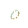 Colorful Enamel Stack Rings Gold plated with Charming Cubic Zirconia Minimalist Fashion Jewelry O-860~O-869