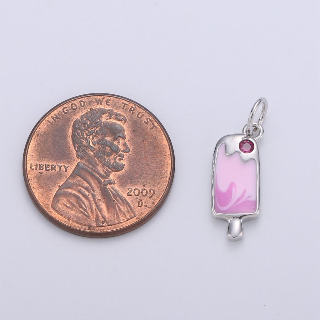Colorful Ice Cream Charms Enamel Gold Plated for Bracelet Necklace Earring Component Summer Jewelry D-258 D-259