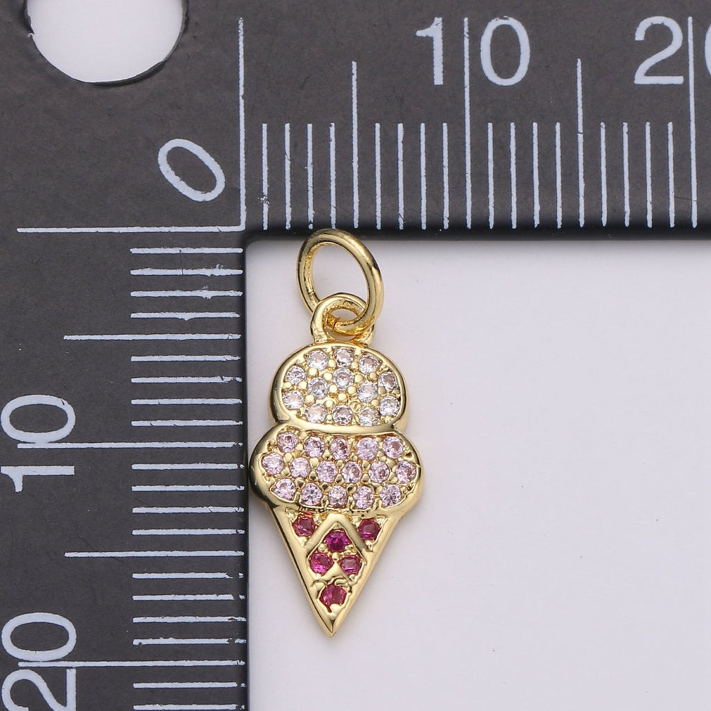 Colorful Ice Cream Charms Enamel Gold Plated for Bracelet Necklace Earring Component Summer Jewelry | D-343 - DLUXCA